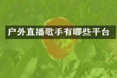 户外直播歌手有哪些平台