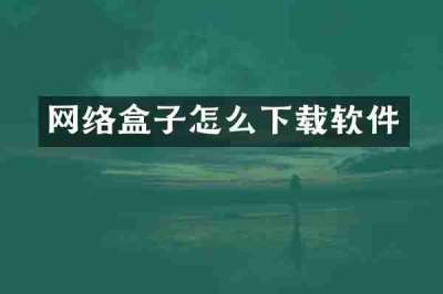 网络盒子怎么下载软件