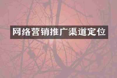 网络营销推广渠道定位
