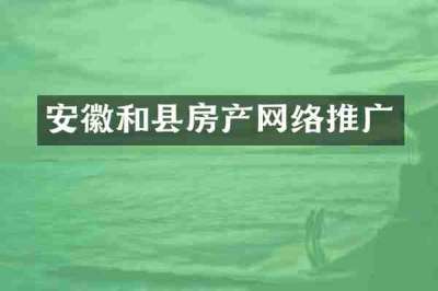 安徽和县房产网络推广