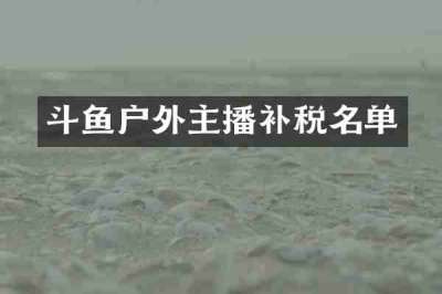 斗鱼户外主播补税名单