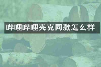 哔哩哔哩夹克同款怎么样