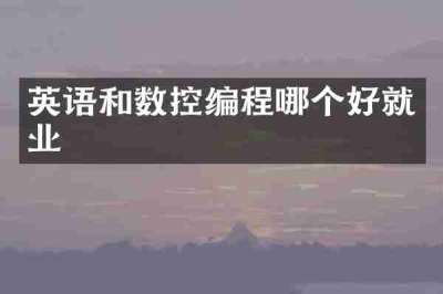 英语和数控编程哪个好就业