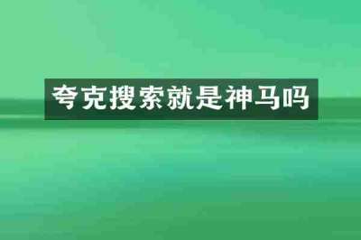 夸克搜索就是神马吗