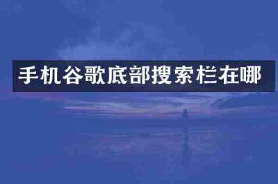 手机谷歌底部搜索栏在哪
