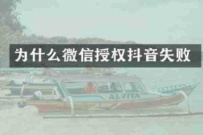 为什么微信授权抖音失败