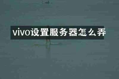 vivo设置服务器怎么弄