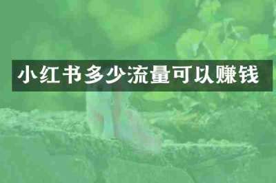 小红书多少流量可以赚钱