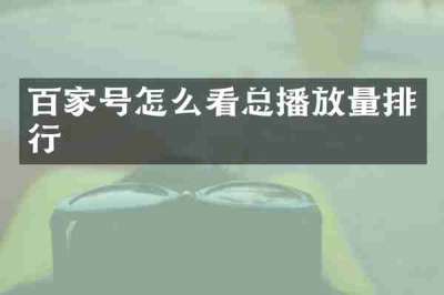 百家号怎么看总播放量排行