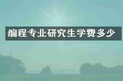 编程专业研究生学费多少