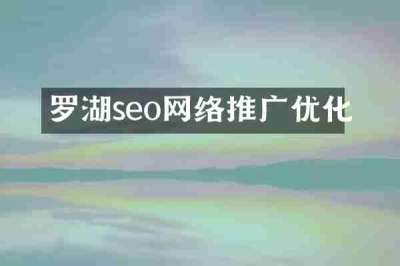 罗湖seo网络推广优化
