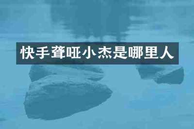 快手聋哑小杰是哪里人