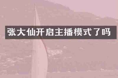 张大仙开启主播模式了吗