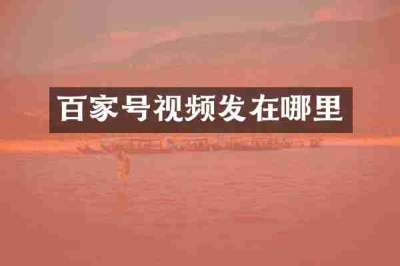 百家号视频发在哪里
