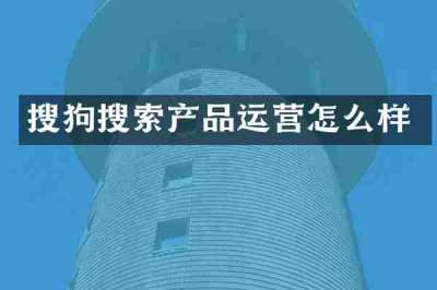 搜狗搜索产品运营怎么样