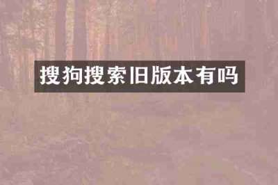 搜狗搜索旧版本有吗