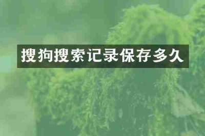 搜狗搜索记录保存多久