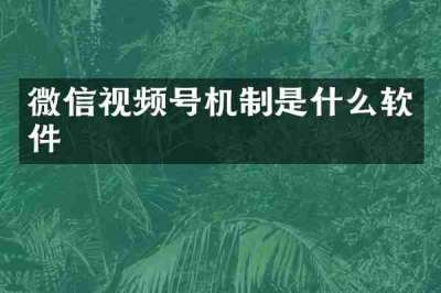 微信视频号机制是什么软件