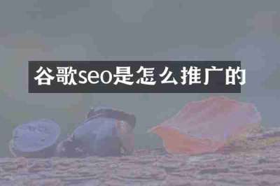谷歌seo是怎么推广的