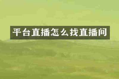 平台直播怎么找直播间