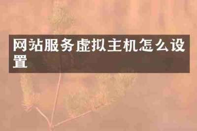 网站服务虚拟主机怎么设置