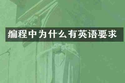 编程中为什么有英语要求