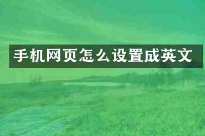 手机网页怎么设置成英文