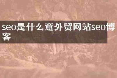 seo是什么意外贸网站seo博客