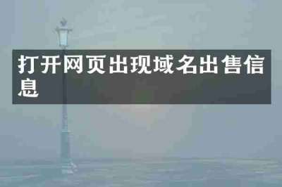 打开网页出现域名出售信息