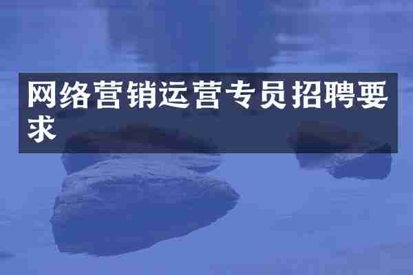 网络营销运营专员招聘要求