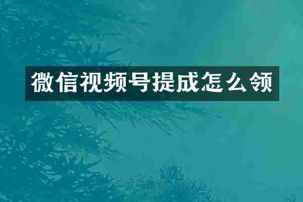 微信视频号怎么领