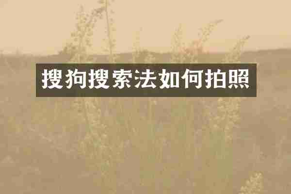 搜狗搜索法如何拍照