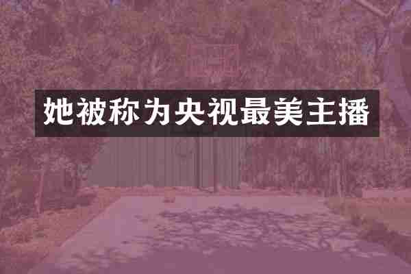 她被称为央视最美主播