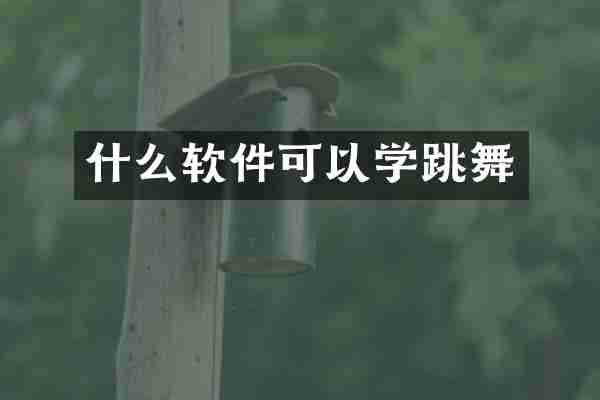 什么软件可以学跳舞