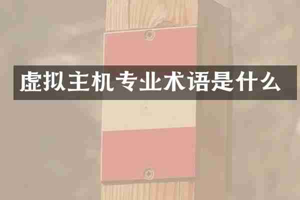 虚拟主机专业术语是什么