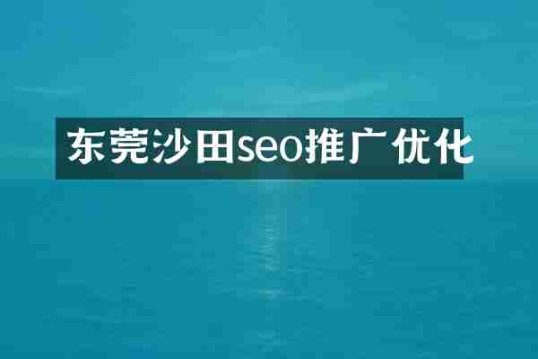 东莞沙田seo推广优化