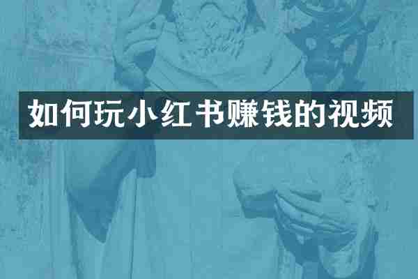如何玩小红书赚钱的视频