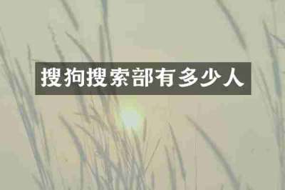 搜狗搜索部有多少人