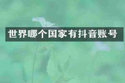 世界哪个国家有抖音账号