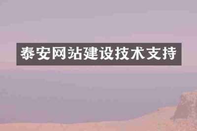 泰安网站建设技术支持