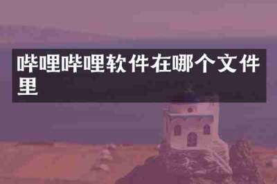 哔哩哔哩软件在哪个文件里