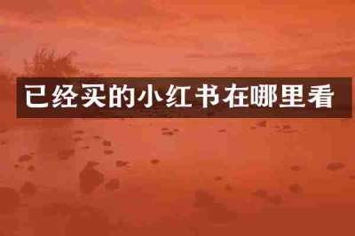 已经买的小红书在哪里看