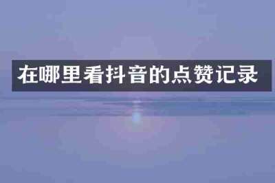 在哪里看抖音的点赞记录