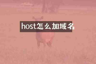 host怎么加域名