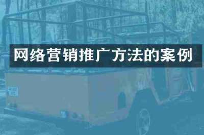 网络营销推广方法的案例