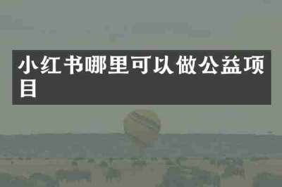 小红书哪里可以做公益项目