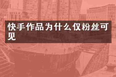 快手作品为什么仅粉丝可见