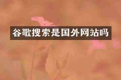 谷歌搜索是国外网站吗