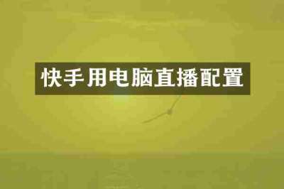 快手用电脑直播配置