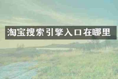 淘宝搜索引擎入口在哪里